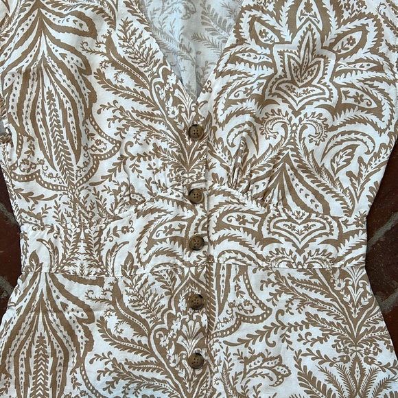 LOFT Cream and Tan Mini Dress - Picture 4 of 6